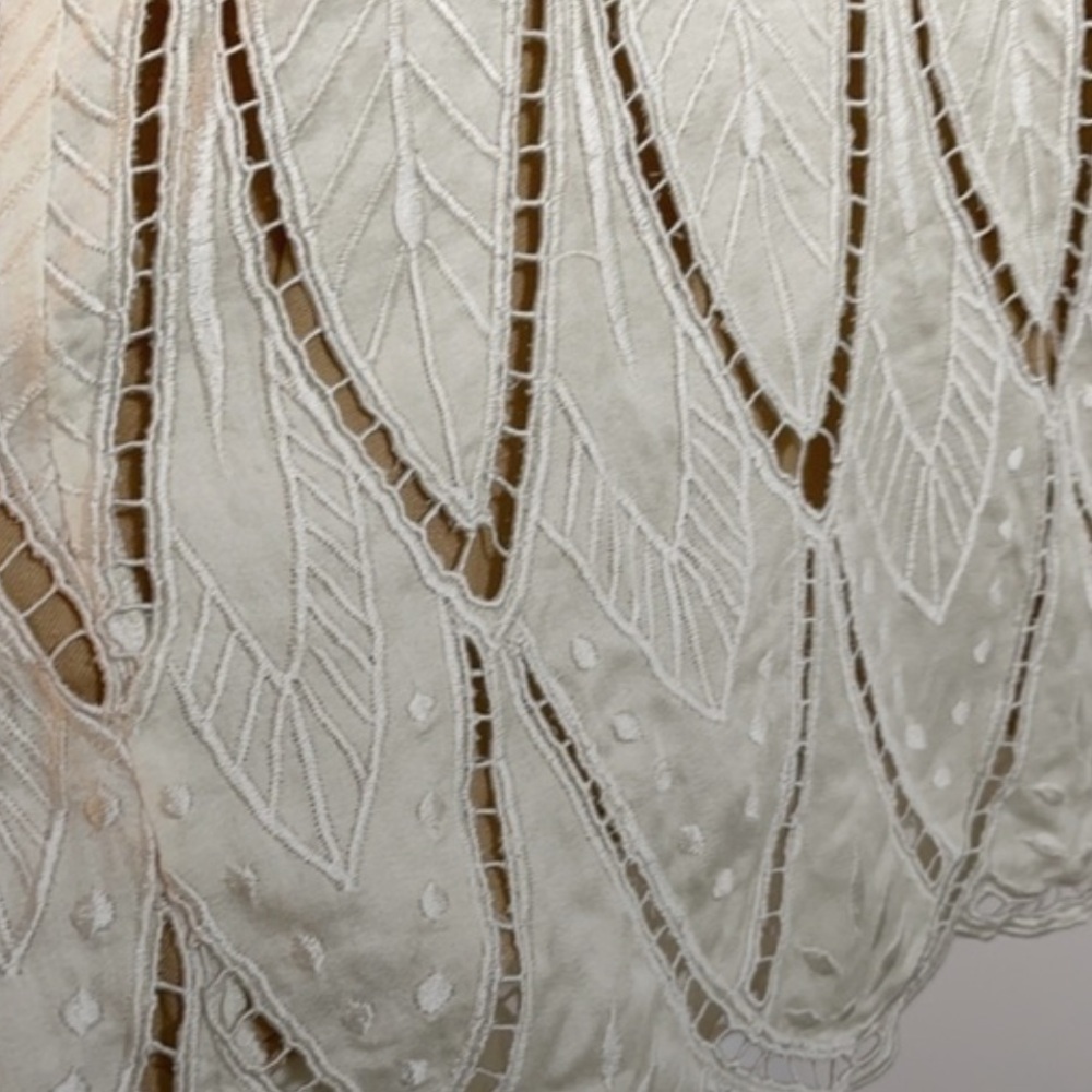 Free People PYT cream lace tassel tie boho festival Cream and Brown Mini Dress - Picture 11 of 11